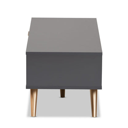 Baxton Studio - Kelson Coffee Table in Dark Grey/Gold - LV19CFT1914-Dark Grey-CT view 4