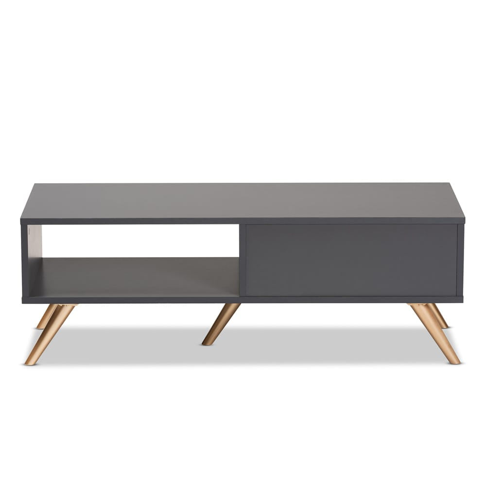 Baxton Studio - Kelson Coffee Table in Dark Grey/Gold - LV19CFT1914-Dark Grey-CT view 5