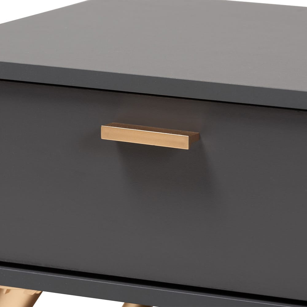Baxton Studio - Kelson Coffee Table in Dark Grey/Gold - LV19CFT1914-Dark Grey-CT view 6