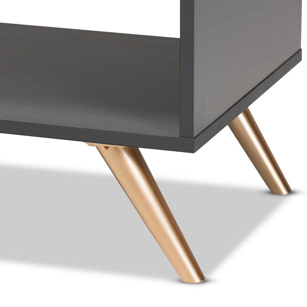 Baxton Studio - Kelson Coffee Table in Dark Grey/Gold - LV19CFT1914-Dark Grey-CT view 7