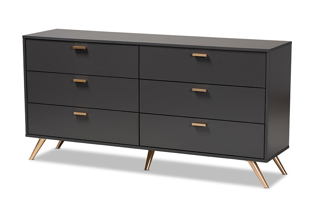 Baxton Studio - Kelson Dresser - LV19COD19231-Dark Grey-6DW-Dresser view 1