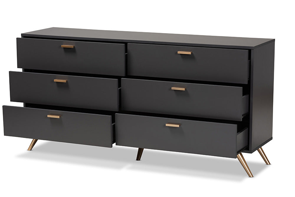 Baxton Studio - Kelson Dresser - LV19COD19231-Dark Grey-6DW-Dresser view 2