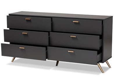 Baxton Studio - Kelson Dresser - LV19COD19231-Dark Grey-6DW-Dresser view 2