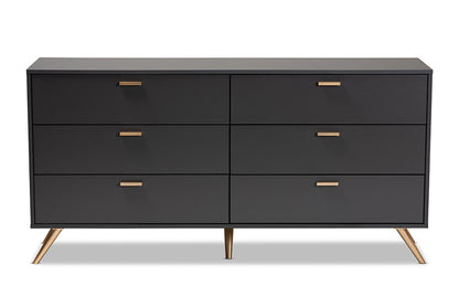 Baxton Studio - Kelson Dresser - LV19COD19231-Dark Grey-6DW-Dresser view 3