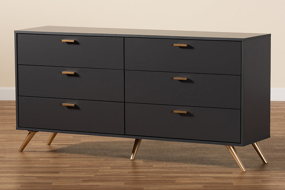 Baxton Studio - Kelson Dresser - LV19COD19231-Dark Grey-6DW-Dresser view 8