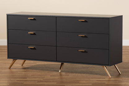Baxton Studio - Kelson Dresser - LV19COD19231-Dark Grey-6DW-Dresser view 8