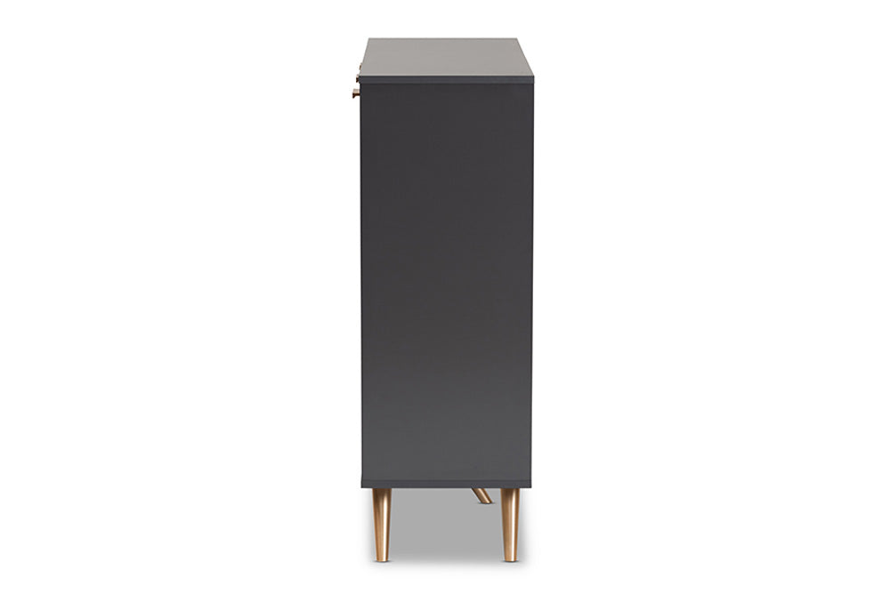 Baxton Studio - Kelson Shoe Cabinet - LV19SC1915-Dark Grey-Shoe Cabinet view 4