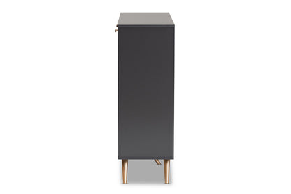Baxton Studio - Kelson Shoe Cabinet - LV19SC1915-Dark Grey-Shoe Cabinet view 4