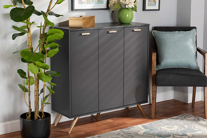 Baxton Studio - Kelson Shoe Cabinet - LV19SC1915-Dark Grey-Shoe Cabinet view 5