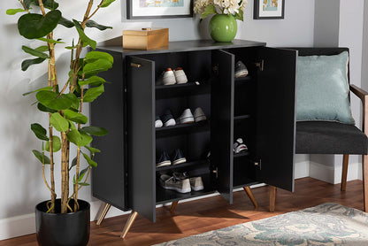 Baxton Studio - Kelson Shoe Cabinet - LV19SC1915-Dark Grey-Shoe Cabinet view 8