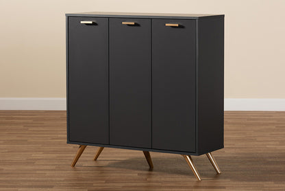 Baxton Studio - Kelson Shoe Cabinet - LV19SC1915-Dark Grey-Shoe Cabinet view 9