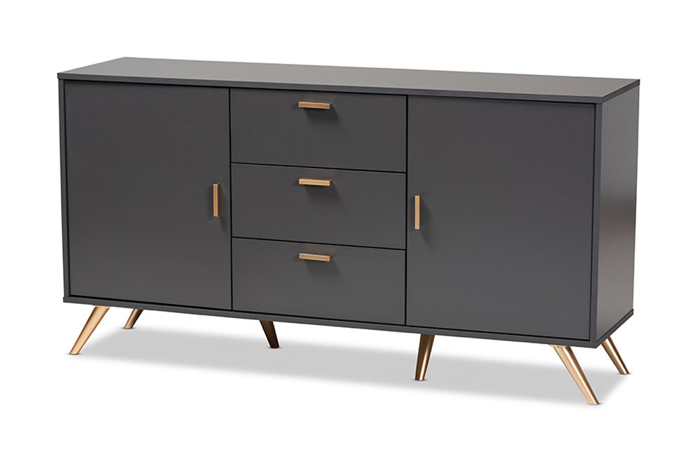 Baxton Studio - Kelson Sideboard - LV19BFT1917-Dark Grey-Buffet view 1