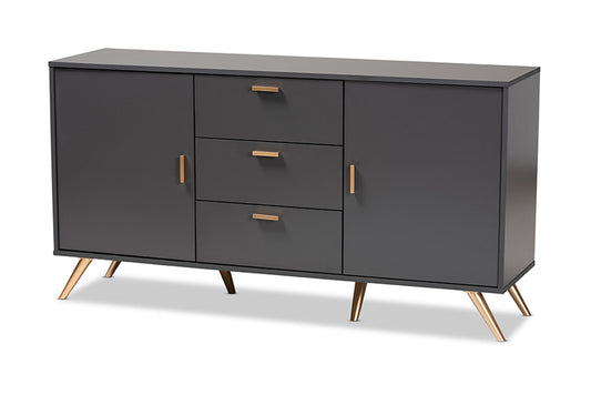 Baxton Studio - Kelson Sideboard - LV19BFT1917-Dark Grey-Buffet view 1