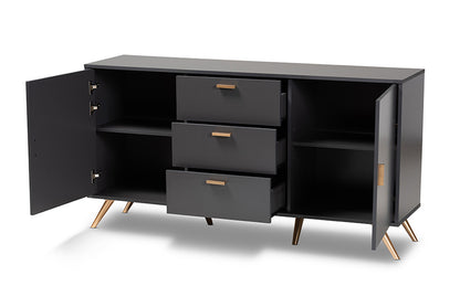 Baxton Studio - Kelson Sideboard - LV19BFT1917-Dark Grey-Buffet view 2