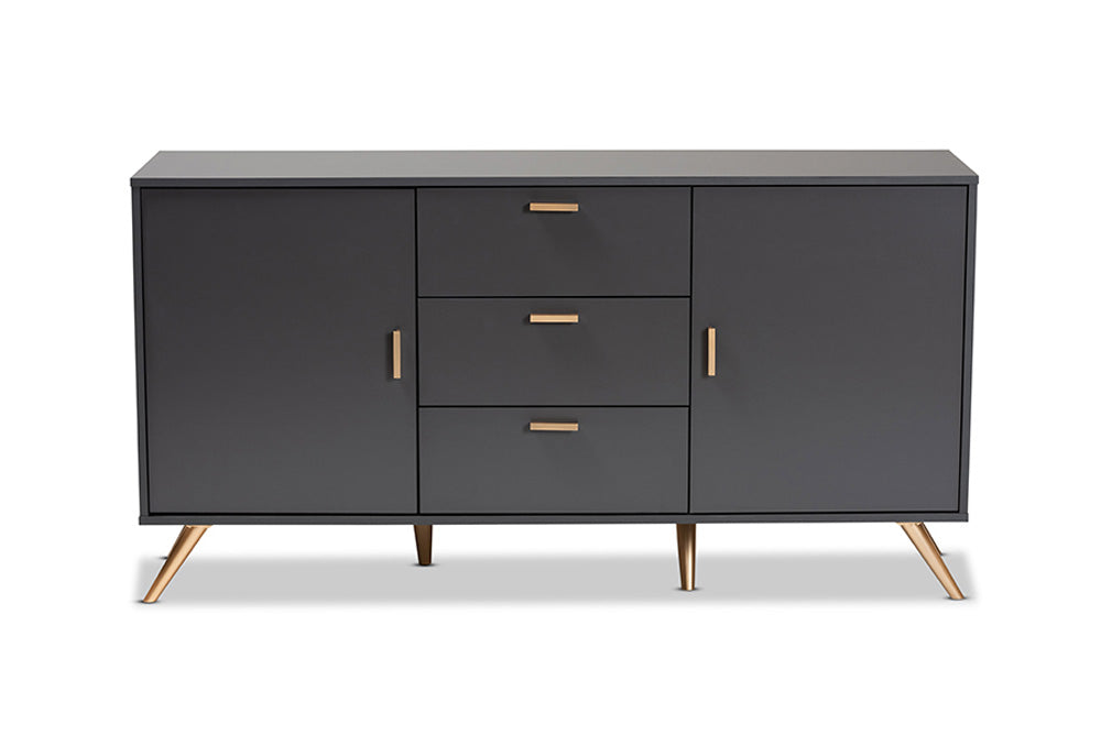 Baxton Studio - Kelson Sideboard - LV19BFT1917-Dark Grey-Buffet view 3