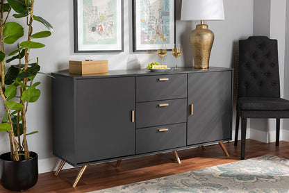 Baxton Studio - Kelson Sideboard - LV19BFT1917-Dark Grey-Buffet view 5