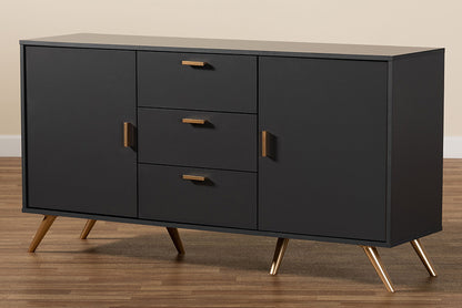Baxton Studio - Kelson Sideboard - LV19BFT1917-Dark Grey-Buffet view 8