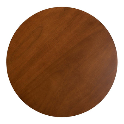 Baxton Studio - Kenna Dining Set in Brown/Walnut Brown - Kenna-Walnut Rattan-Round-5PC Dining Set view 4