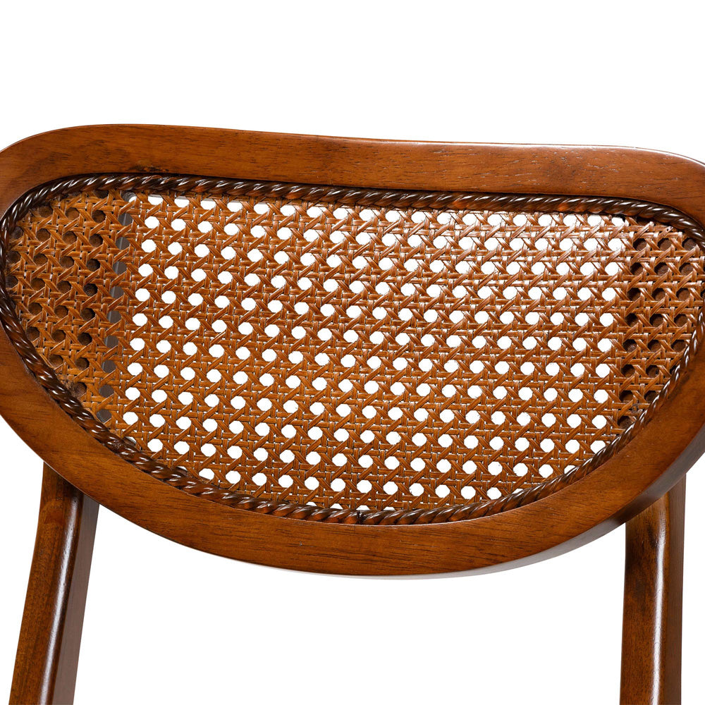 Baxton Studio - Kenna Dining Set in Brown/Walnut Brown - Kenna-Walnut Rattan-Round-5PC Dining Set view 5