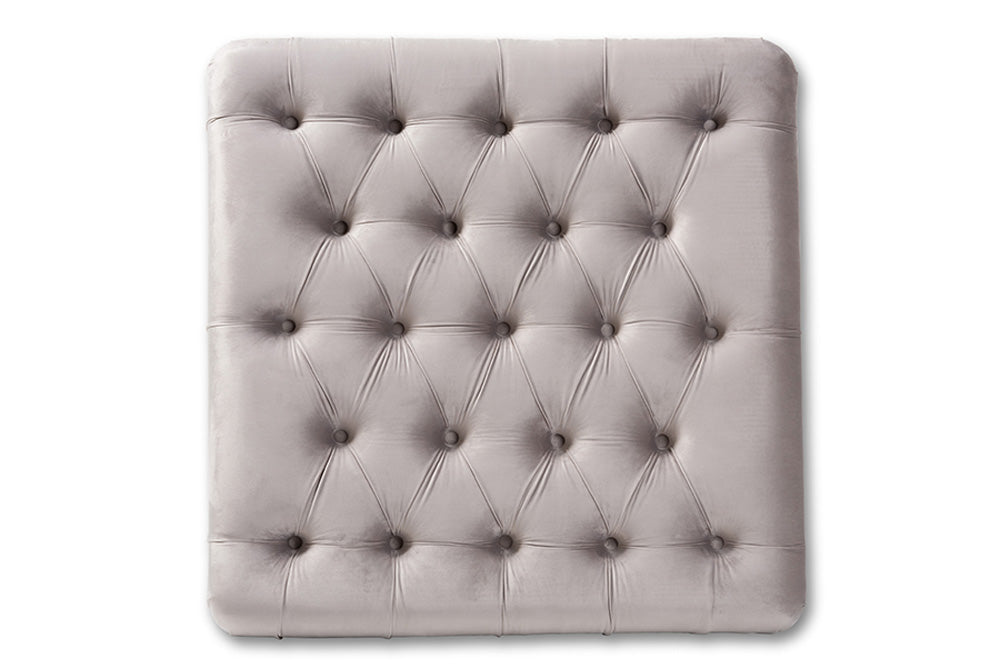 Baxton Studio - Keswick Ottoman - 502-Slate Grey-Otto view 3