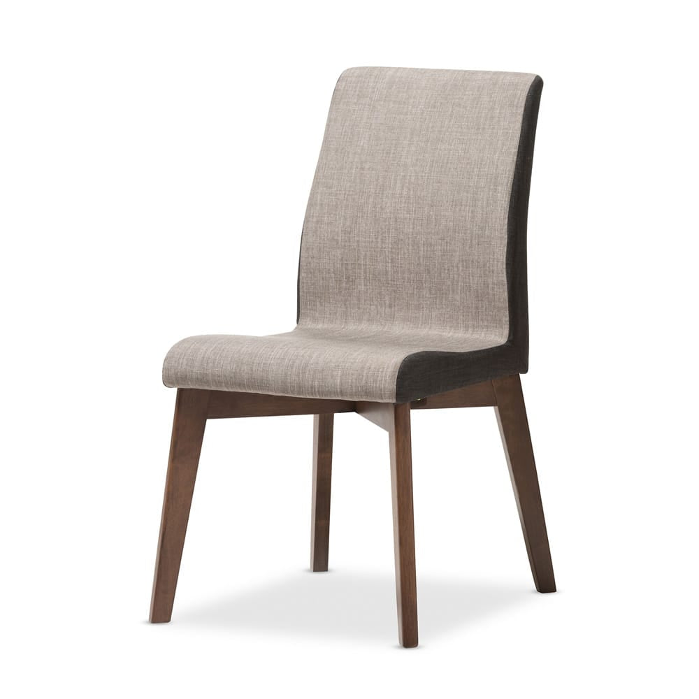 Baxton Studio - Kimberly Dining Set in Light Brown/Walnut Brown - Kimberly-Brown-5PC Dining Set view 2