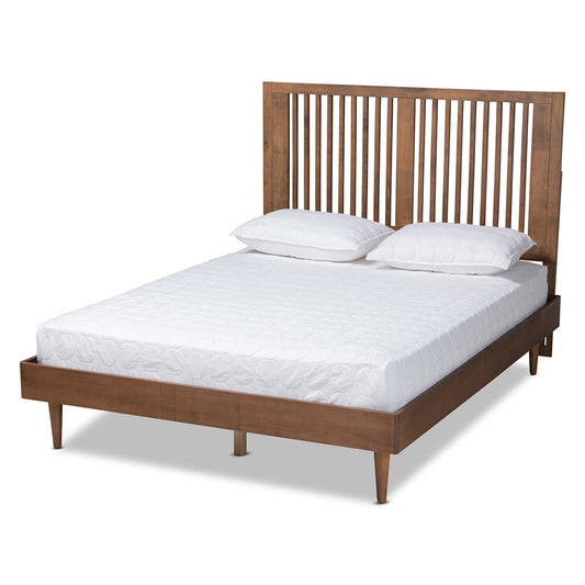 Baxton Studio - Kioshi Full Size Bed in Ash Walnut - Kioshi-Ash Walnut-Full view 1