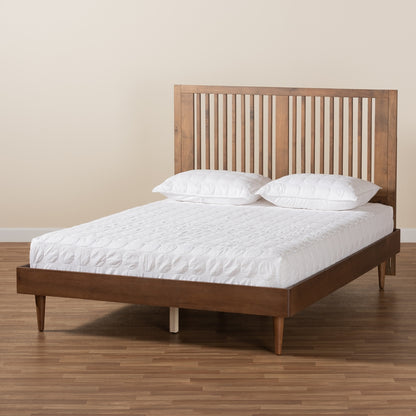 Baxton Studio - Kioshi Full Size Bed in Ash Walnut - Kioshi-Ash Walnut-Full view 6