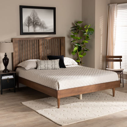 Baxton Studio - Kioshi King Size Bed in Ash Walnut - Kioshi-Ash Walnut-King view 7