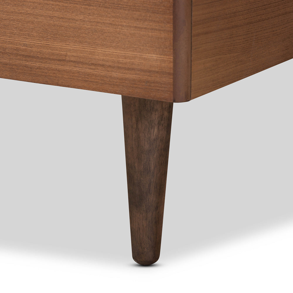 Baxton Studio - Kioshi Twin Size Bed in Ash Walnut - Kioshi-Ash Walnut-Twin view 5