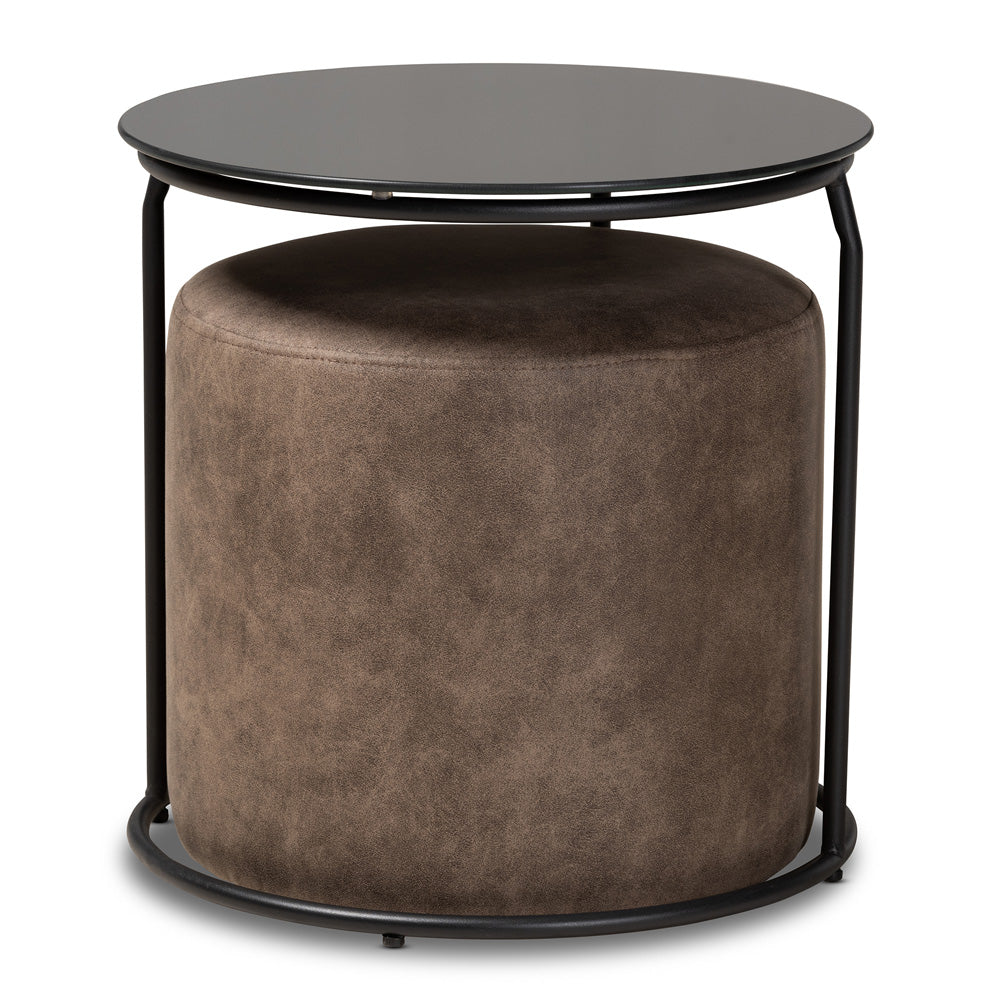 Baxton Studio - Kira Living Room Set in Grey/Brown/Black - 180430-Grey/Black-2PC Set view 1