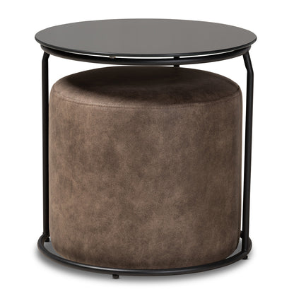 Baxton Studio - Kira Living Room Set in Grey/Brown/Black - 180430-Grey/Black-2PC Set view 1