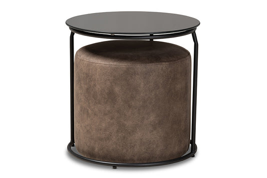 Baxton Studio - Kira Table Set - 180430-Grey/Black-2PC Set view 1