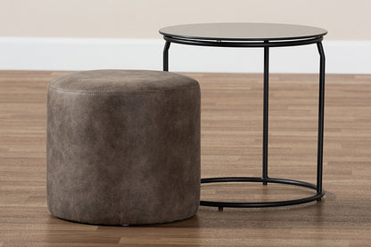 Baxton Studio - Kira Table Set - 180430-Grey/Black-2PC Set view 5