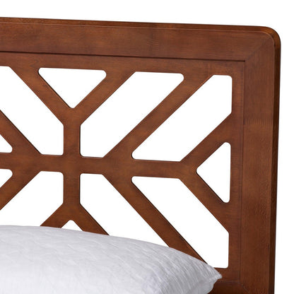 Baxton Studio - Kirabo Queen Size Bed in Ash Walnut - Kirabo-Ash Walnut-Queen view 4