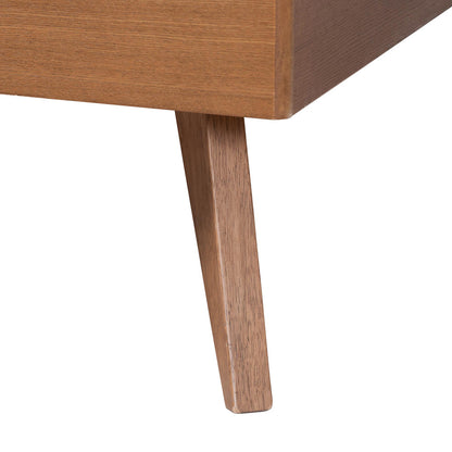 Baxton Studio - Kirabo Queen Size Bed in Ash Walnut - Kirabo-Ash Walnut-Queen view 5