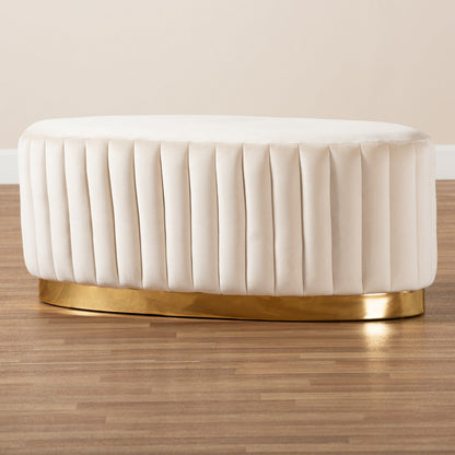 Baxton Studio - Kirana Ottoman in Beige/gold - WS-20352-Beige Velvet/Gold-Otto view 6