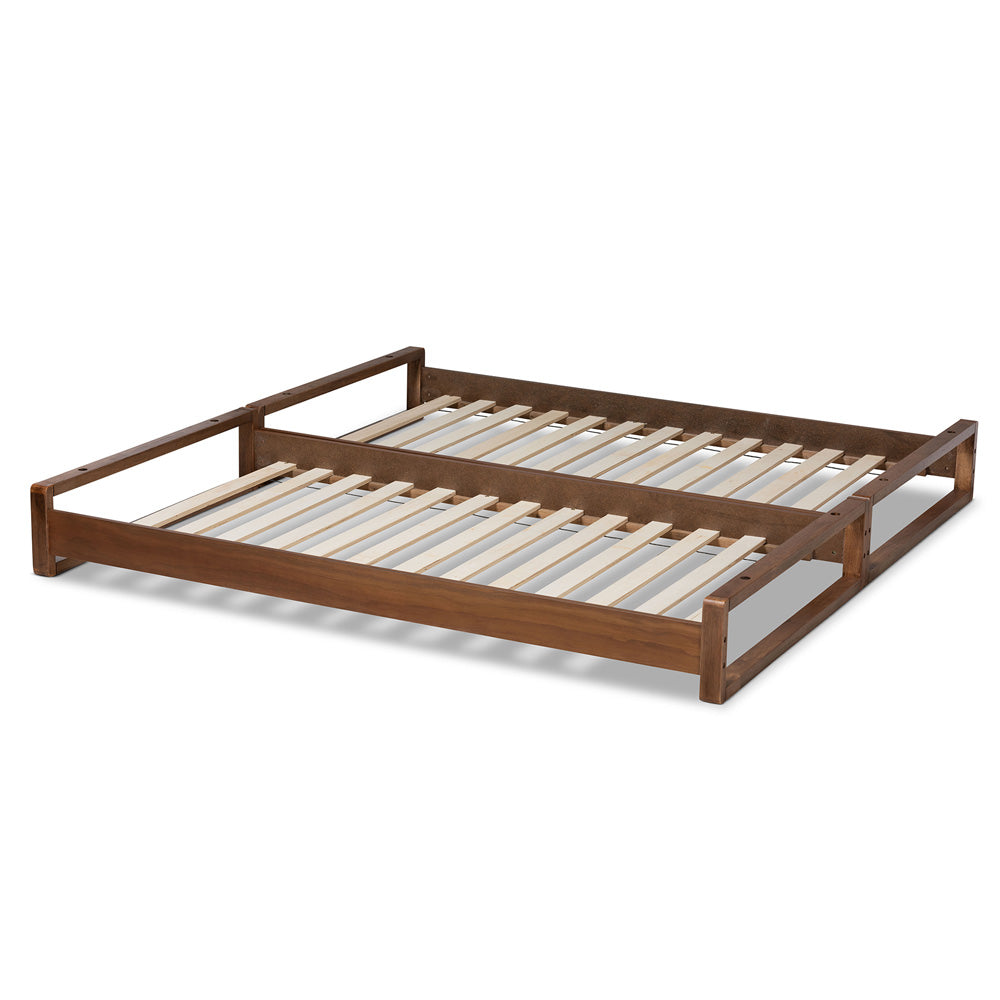 Baxton Studio - Klara Twin Size Bed Frame in Walnut - MG0026-Walnut-Twin view 5