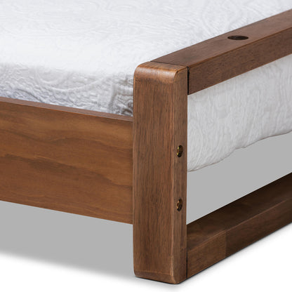 Baxton Studio - Klara Twin Size Bed Frame in Walnut - MG0026-Walnut-Twin view 6