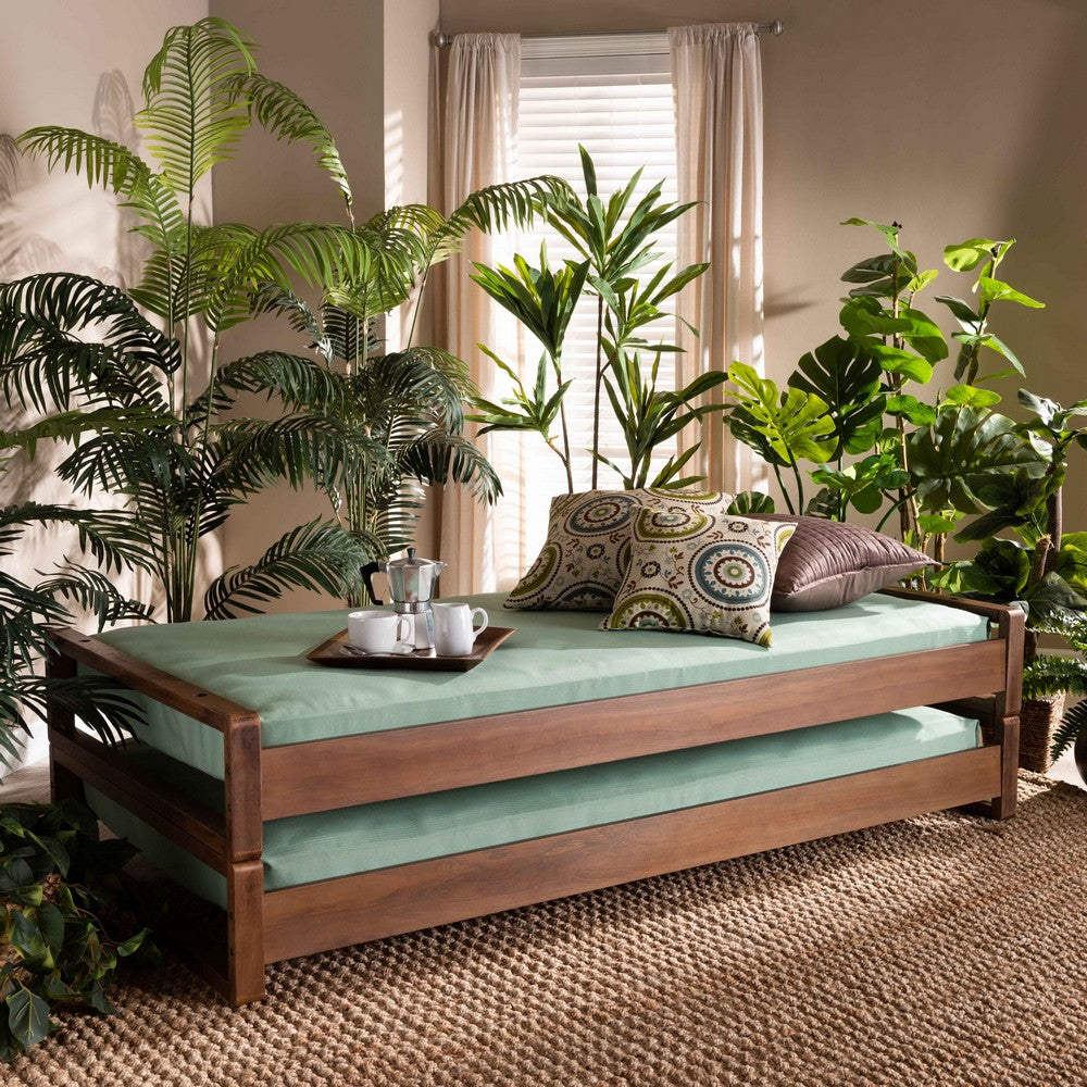 Baxton Studio - Klara Twin Size Bed Frame in Walnut - MG0026-Walnut-Twin view 7