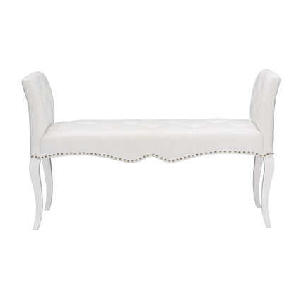 Baxton Studio - Kristy Bench in White - BBT5197-Bench-White view 2