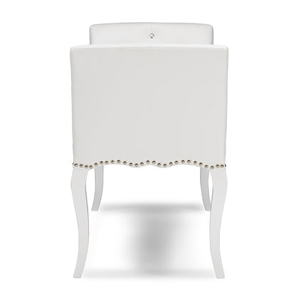 Baxton Studio - Kristy Bench in White - BBT5197-Bench-White view 3