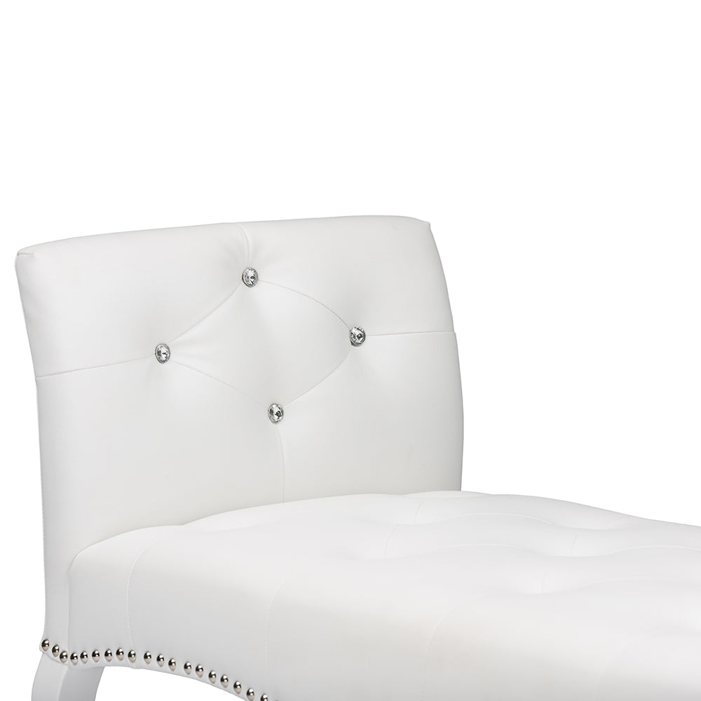 Baxton Studio - Kristy Bench in White - BBT5197-Bench-White view 4