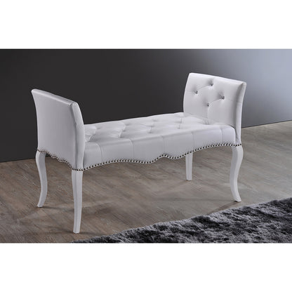 Baxton Studio - Kristy Bench in White - BBT5197-Bench-White view 5