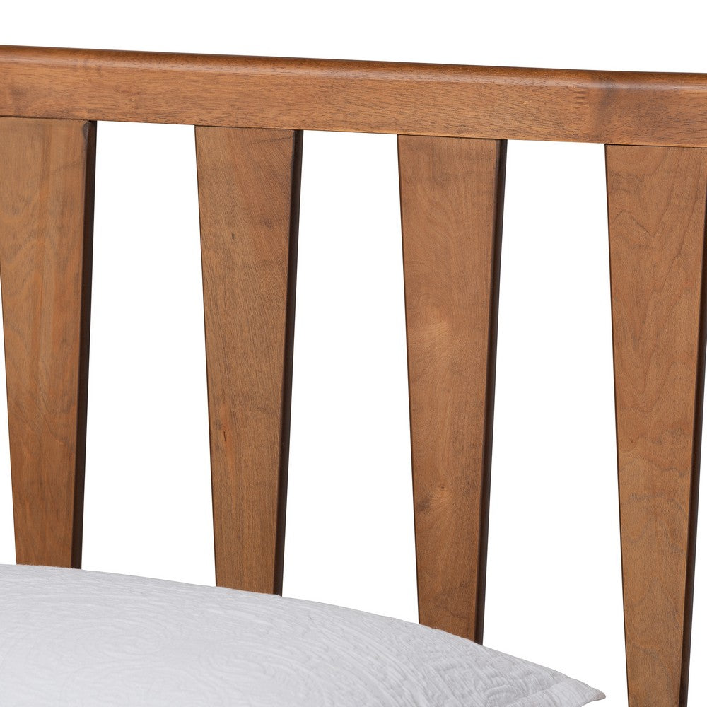 Baxton Studio - Kuro Twin Size Bed in Walnut Brown - Kuro-Ash Walnut-Twin view 4