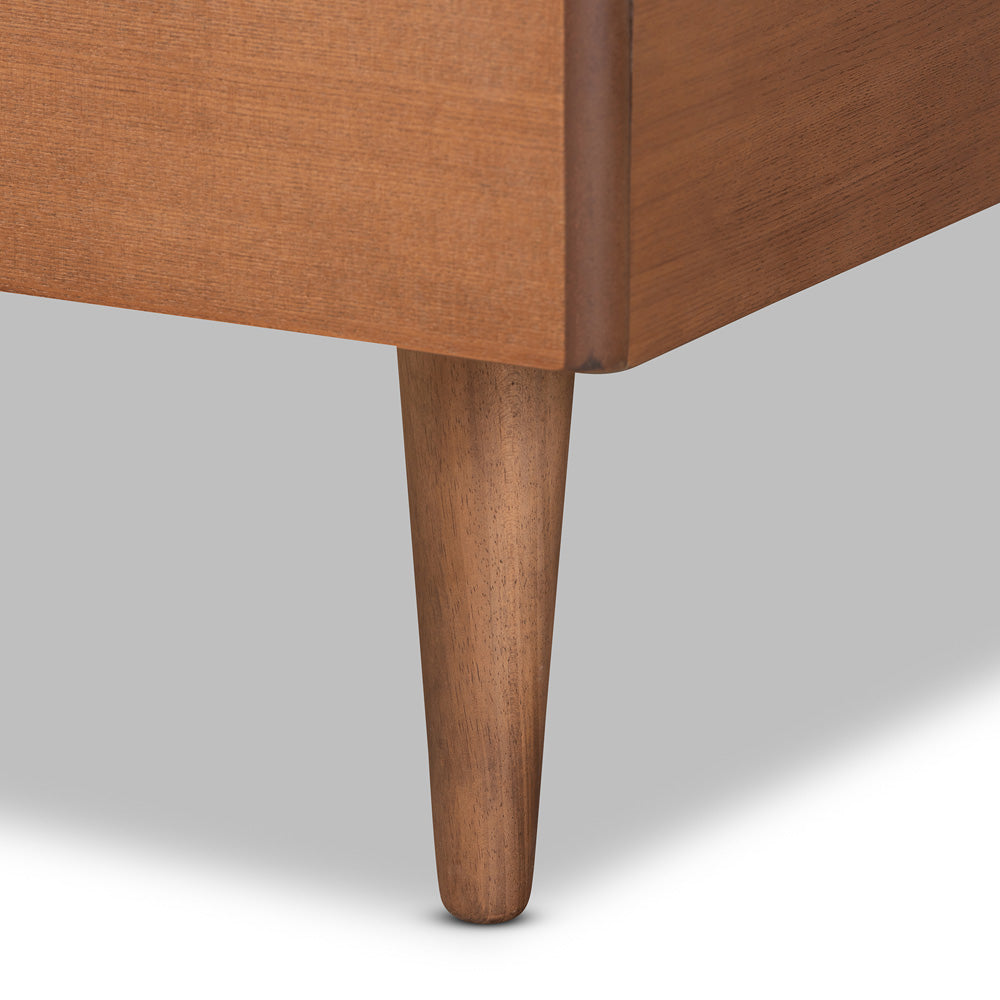 Baxton Studio - Kuro Twin Size Bed in Walnut Brown - Kuro-Ash Walnut-Twin view 5