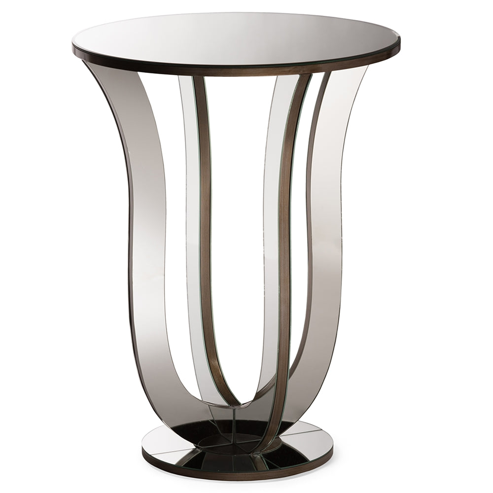 Baxton Studio - Kylie Side Table in "Silver" Mirrored - RS1242 view 1