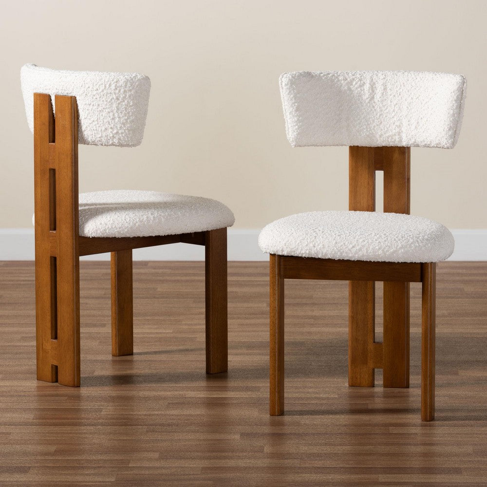 Baxton Studio - Kyren Set of 2 Dining Chairs in Cream/Walnut Brown - BBT5538-Walnut/Cream-DC view 8