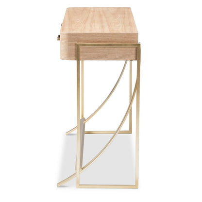 Baxton Studio - Lafoy Console Table in Natural Brown/Gold - FJ2A034-Light Brown-Console view 4