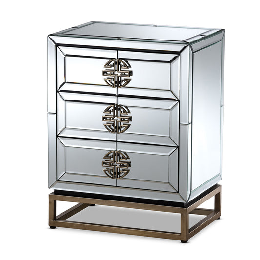 Baxton Studio - Laken End Table in Mirrored/Sliver - RXF-2222-ET view 1