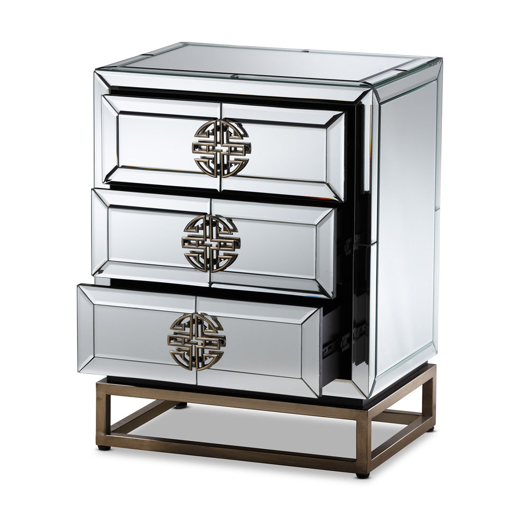 Baxton Studio - Laken End Table in Mirrored/Sliver - RXF-2222-ET view 2
